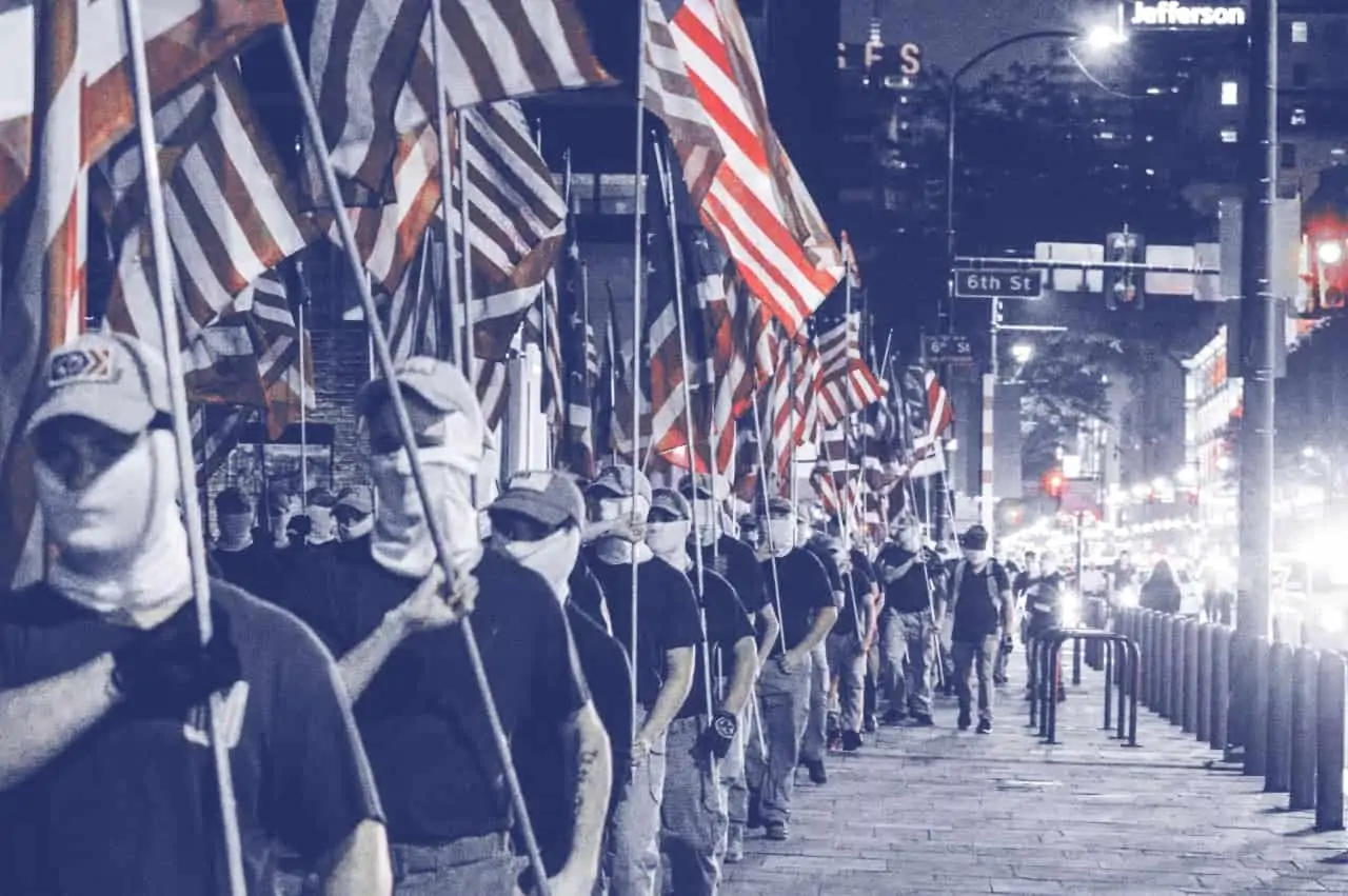 Film von der Demonstration der Patriot Front in Philadelphia
